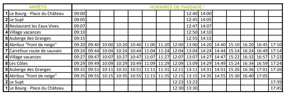 Navette gratuite entre le bourg de Chalmazel et le pied des pistes de la station